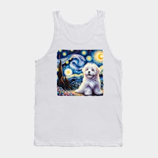 Starry Coton de Tulear Portrait - Dog Portrait Tank Top